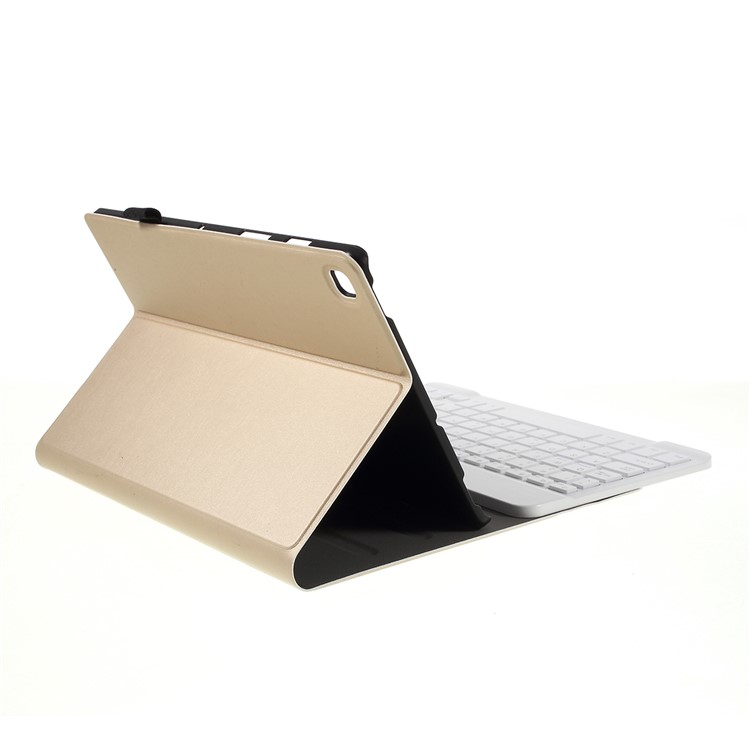 Funda De Cuero Inteligente Con Teclado Bluetooth Para Samsung Galaxy Tab S5e SM-T720 / SM-T725 - Oro-7