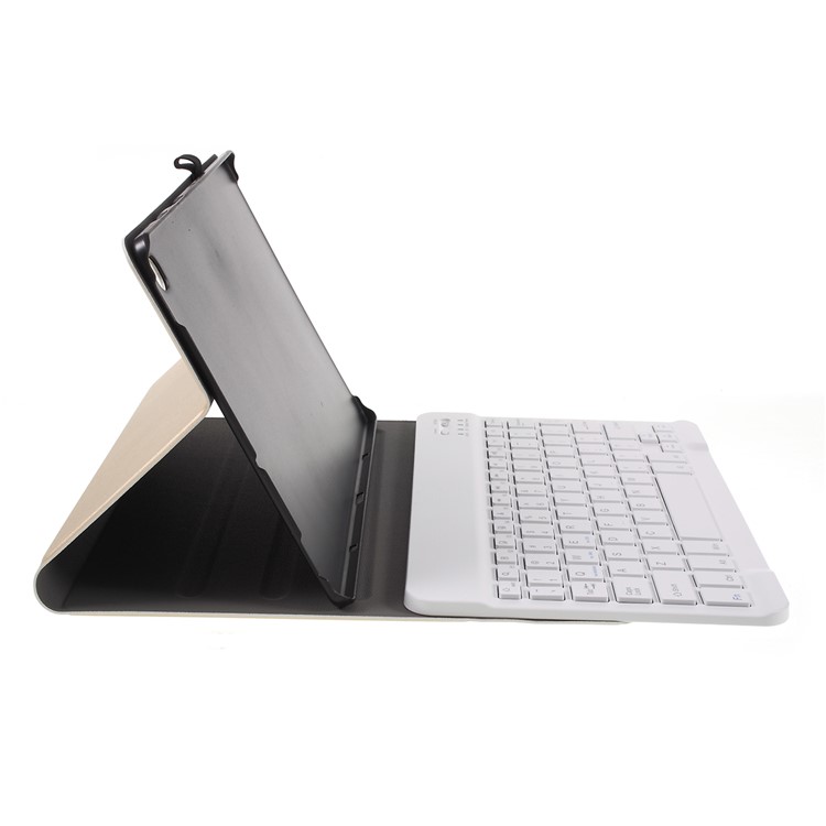 Funda De Cuero Inteligente Con Teclado Bluetooth Para Samsung Galaxy Tab S5e SM-T720 / SM-T725 - Oro-8