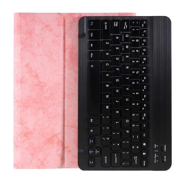 2 in 1 Bluetooth Keyboard with Leather Tablet Stand Case for iPad Pro 11-inch - Black/Pink-1