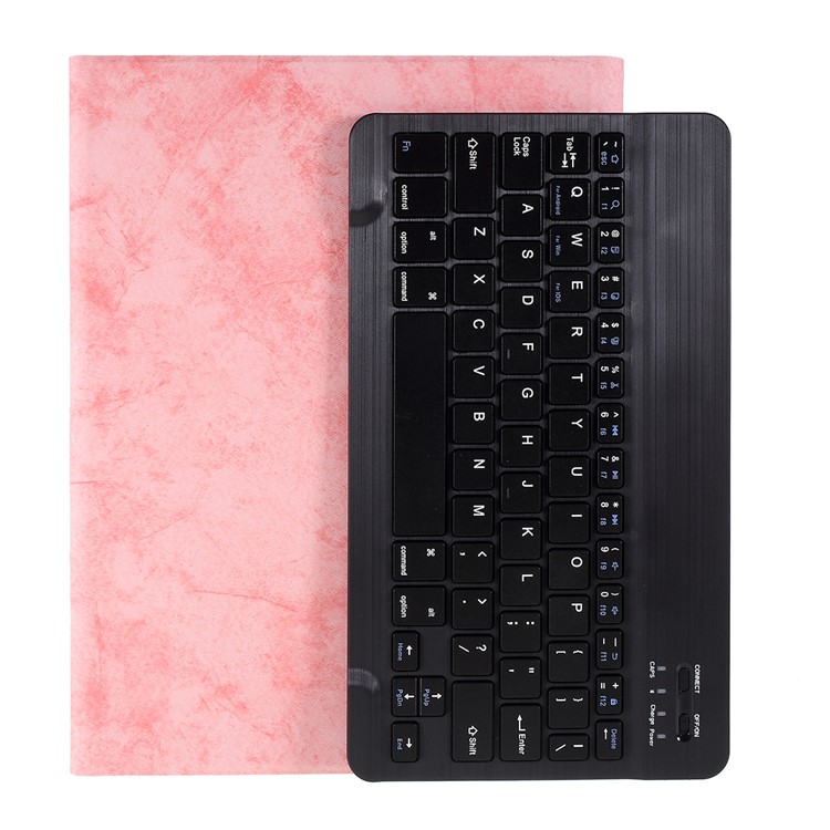 Bluetooth Keyboard with Leather Tablet Stand Case for iPad Pro 10.5-inch (2017)/Air 10.5 inch (2019) - Black/Pink-1