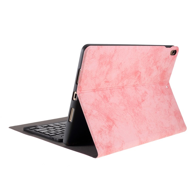 Bluetooth Keyboard with Leather Tablet Stand Case for iPad Pro 10.5-inch (2017)/Air 10.5 inch (2019) - Black/Pink-11