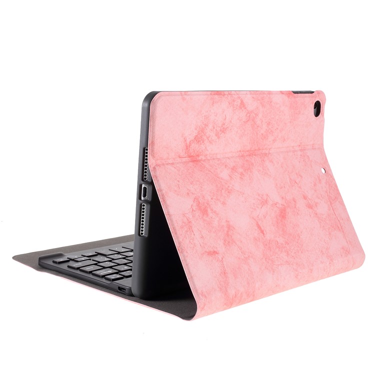 2 in 1 Bluetooth Keyboard with Stand Leather Tablet Shell for iPad mini (2019) 7.9 inch/mini 4 - Black/Pink-6