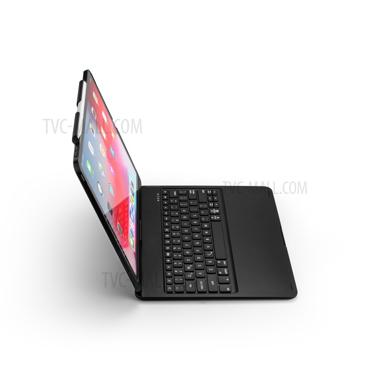 F129-A 360 Degree Rotatable Colorful Backlight Bluetooth Keyboard Shell for iPad Pro 12.9-inch (2018) - Black-24