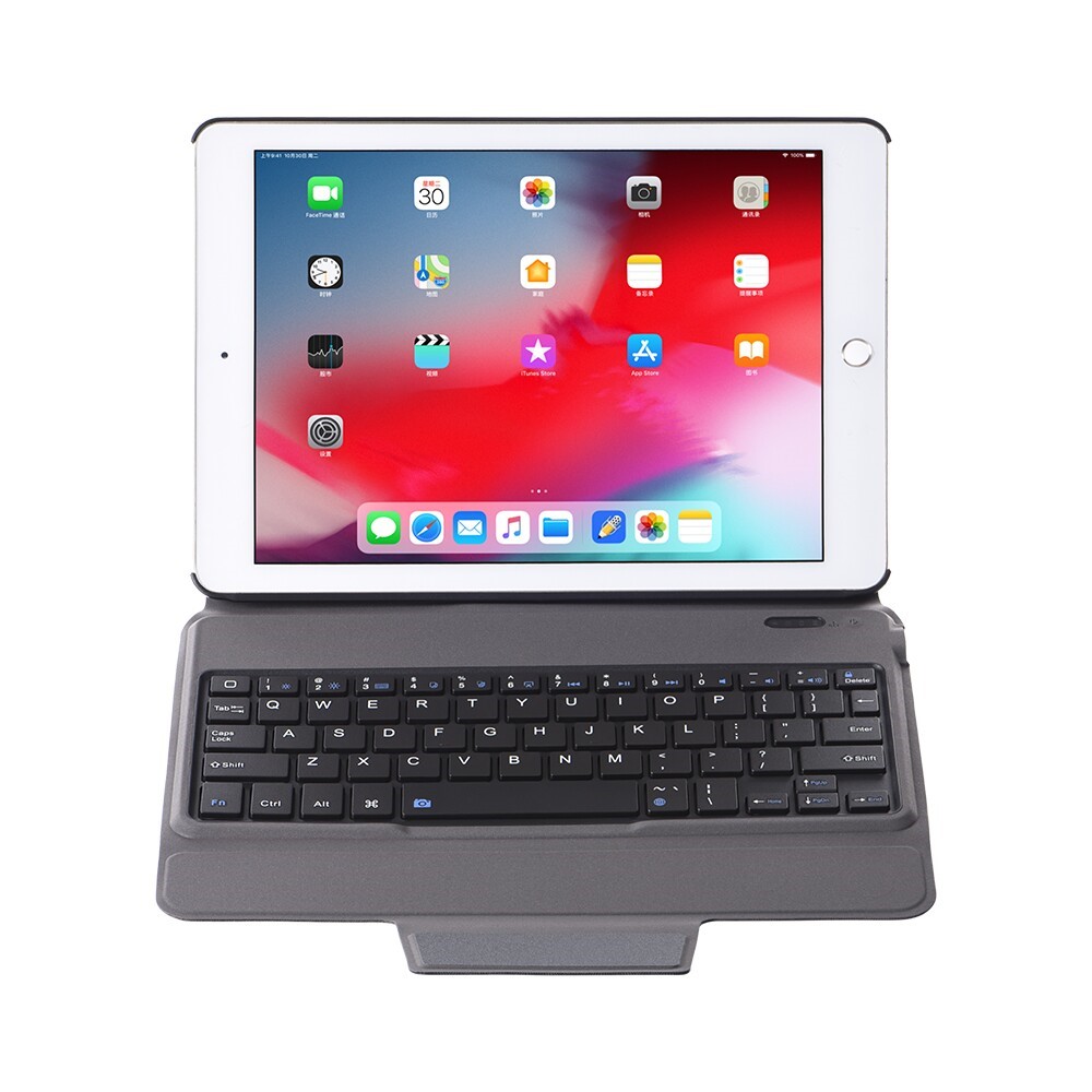 2 in 1 Bluetooth Keyboard with Stand Leather Tablet Shell for iPad 9.7 -inch (2018) (2017)/Air 2/Air (2013) - Black-4