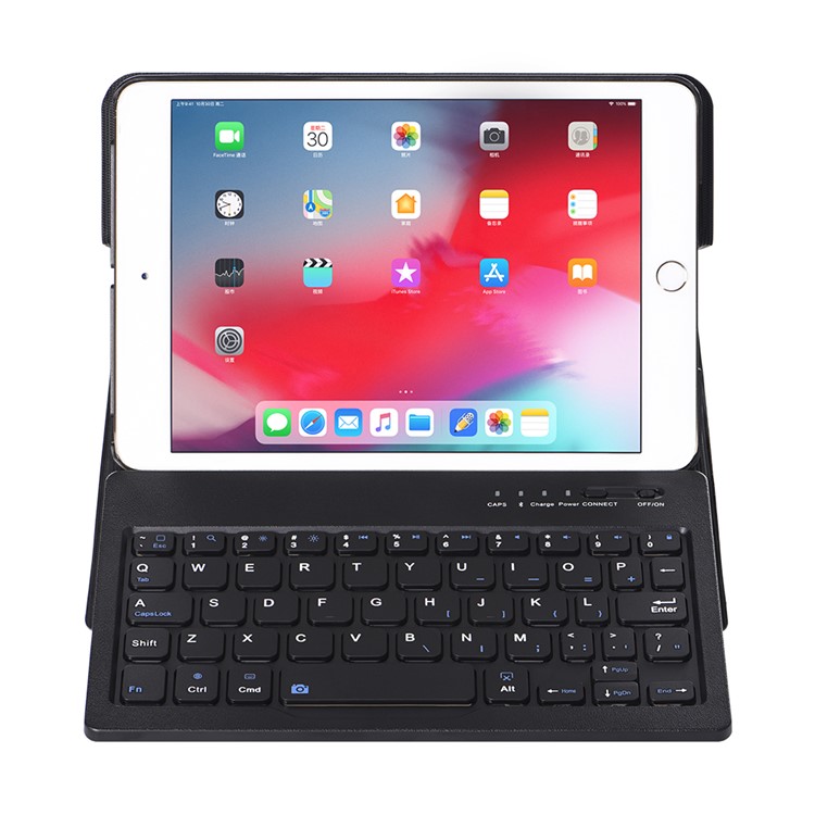 Destacável Teclado Bluetooth + PU Caixa Para Comprimidos Para Capas De Couro Mini-3 / Mini-2 / Mini- - Preto-11
