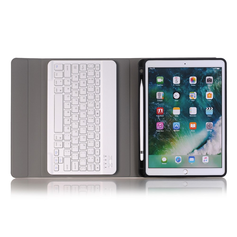 2 po clavier bluetooth + boîtier de tablette en cuir de support avec fente de stylo pour ipad 10.2 (2021) / (2020) / (2019) / air 10,5 pouces (2019) / pro 10.5-pouces (2017) (a102b) - or rose