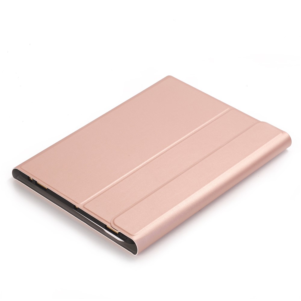 2 in 1 Bluetooth Keyboard with Stand Leather Tablet Casing for iPad 10.2 (2020) (2019)/Air 10.5 inch (2019)/Pro 10.5-inch (2017) (A102B) - Rose Gold-8