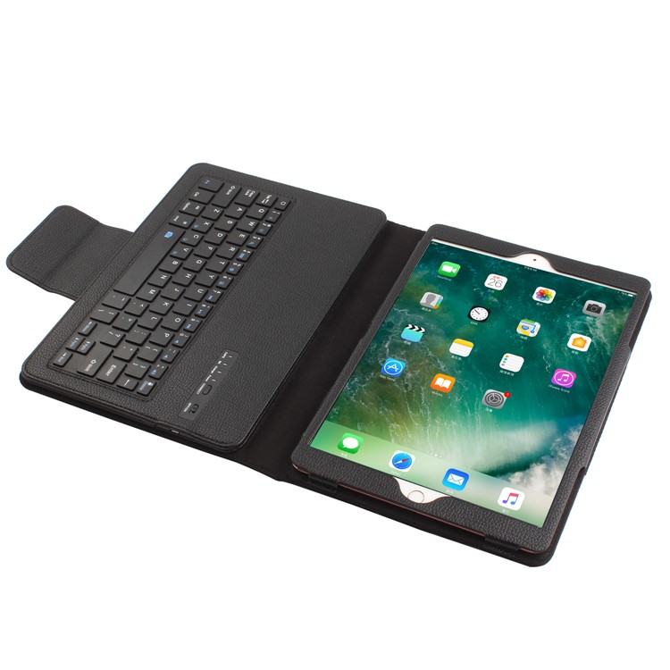 Detachable Bluetooth Keyboard Litchi Texture Leather Stand Case for iPad 10.2 (2020) (2019) - Black-3