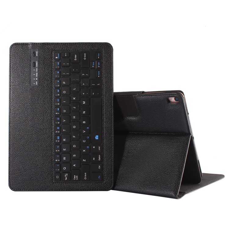 Detachable Bluetooth Keyboard Litchi Texture Leather Stand Case for iPad 10.2 (2020) (2019) - Black-6