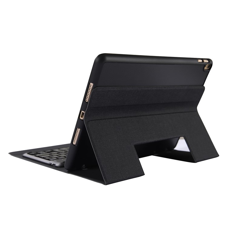 2 in 1 Bluetooth Keyboard with Stand Leather Tablet Shell for iPad 10.2 (2019) (K102B) - Black-5