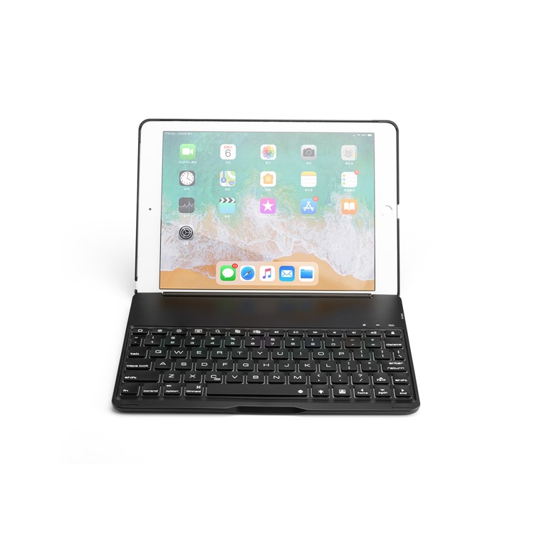 F8AS Ultra-Thin Backlit Wireless/Bluetooth Keyboard Stand Cover for iPad Air 2 / Air (2013) / iPad Pro 9.7 inch (2016) / iPad 9.7-inch (2018)/(2017) - Black-13