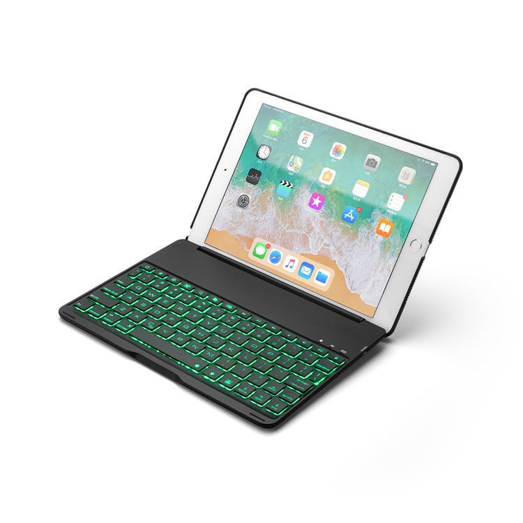 F8AS Ultra-Thin Backlit Wireless/Bluetooth Keyboard Stand Cover for iPad Air 2 / Air (2013) / iPad Pro 9.7 inch (2016) / iPad 9.7-inch (2018)/(2017) - Black-6