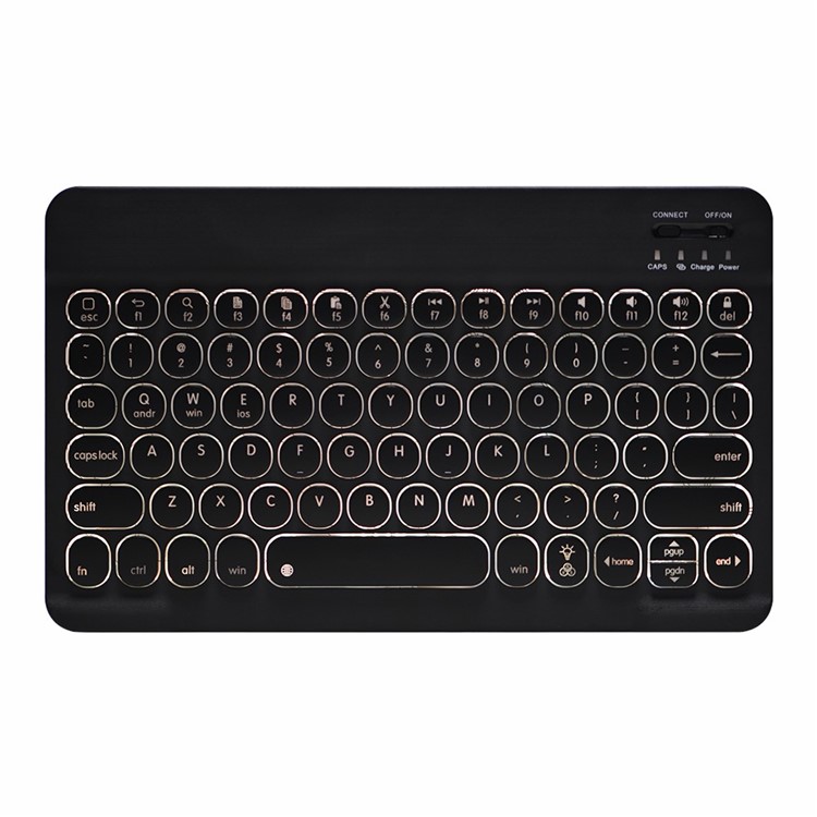 FT0301D Bluetooth Keyboard 7-Color Backlight Tablet Keyboard - Black-10