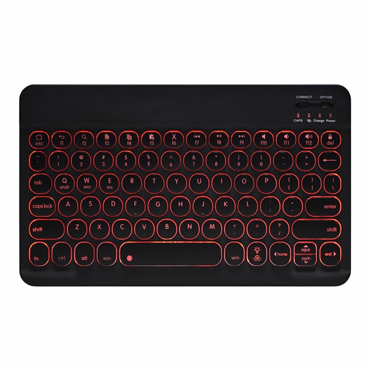 FT0301D Bluetooth Keyboard 7-Color Backlight Tablet Keyboard - Black-11