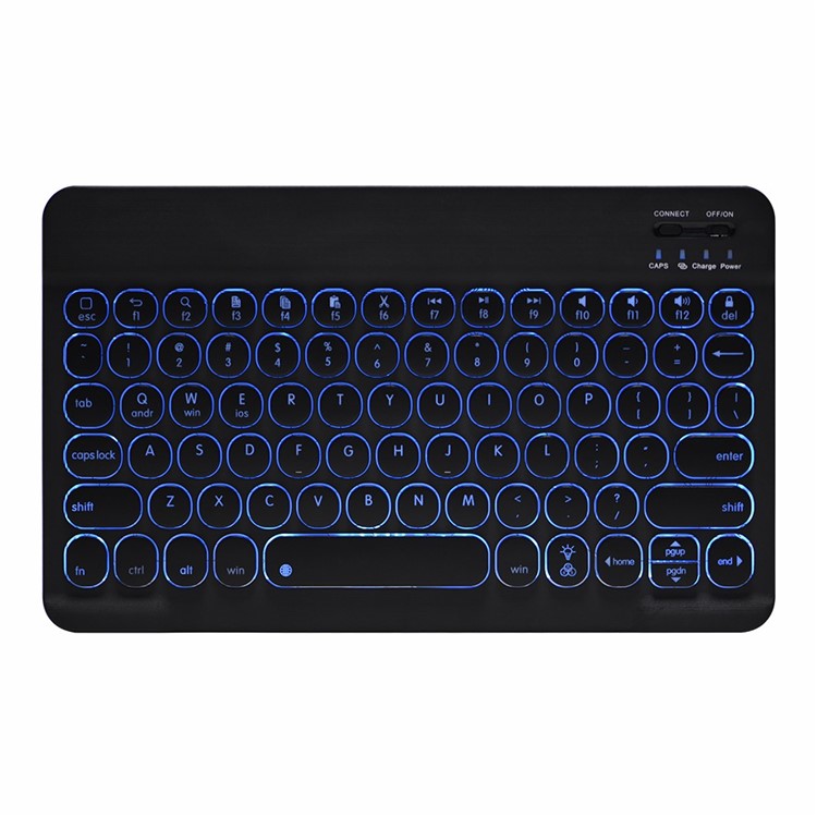 FT0301D Bluetooth Keyboard 7-Color Backlight Tablet Keyboard - Black-12