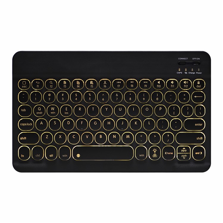 FT0301D Bluetooth Keyboard 7-Color Backlight Tablet Keyboard - Black-7