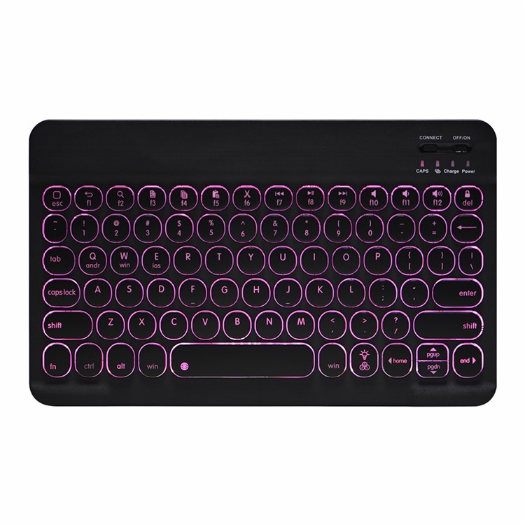 FT0301D Bluetooth Keyboard 7-Color Backlight Tablet Keyboard - Black-8
