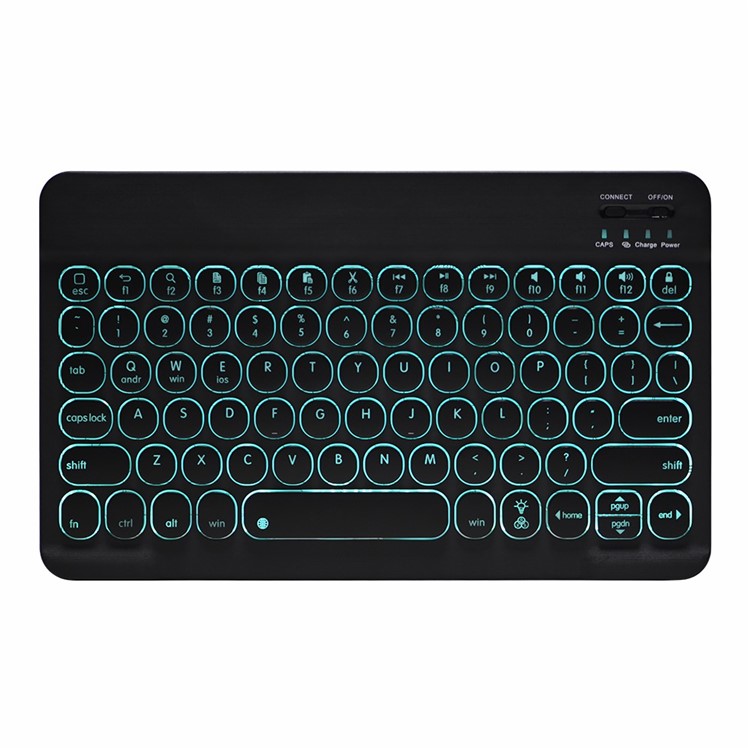 FT0301D Bluetooth Keyboard 7-Color Backlight Tablet Keyboard - Black-9