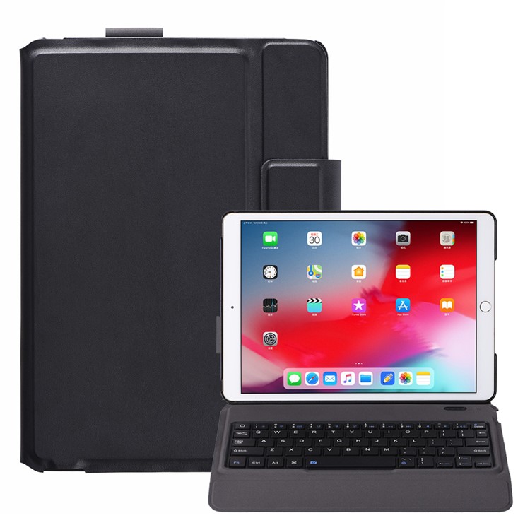 T1015 2-in-1 Ultra-thin Bluetooth Keyboard Leather Stand Case for iPad 10.2 (2019) - Black-1