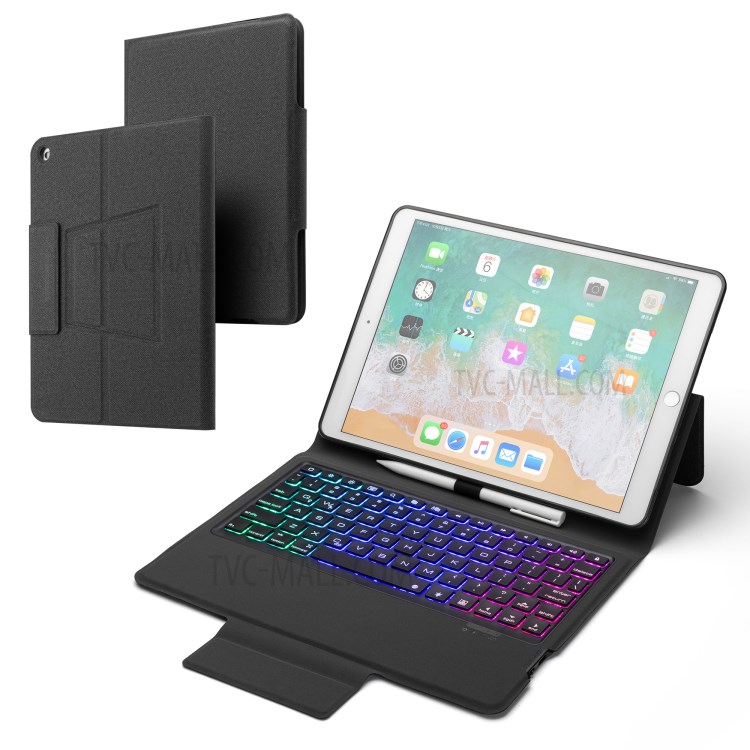 Bluetooth Keyboard Leather Stand Case for iPad 10.2 (2019)-1