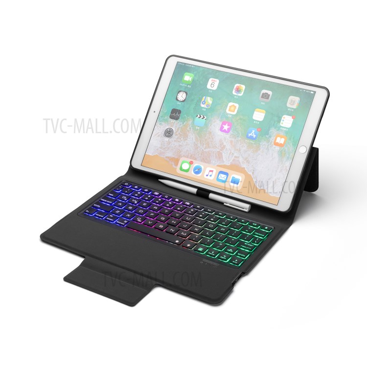 Bluetooth Keyboard Leather Stand Case for iPad 10.2 (2019)-5