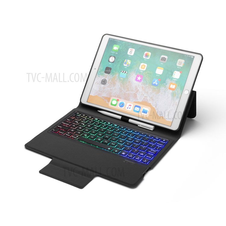 Bluetooth Keyboard Leather Stand Case for iPad 10.2 (2019)-6