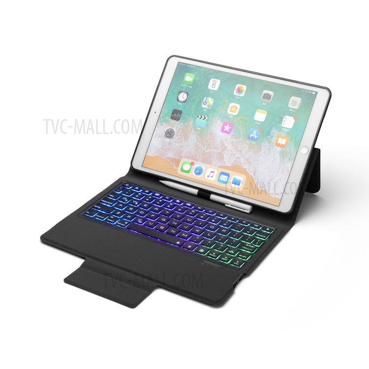 Bluetooth Keyboard Leather Stand Case for iPad 10.2 (2019)-7