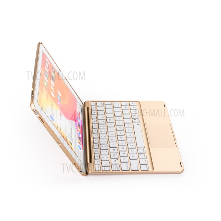 F8TS Aluminum Alloy Colorful Backlight Bluetooth Keyboard Shell for iPad 9.7-inch (2018)/(2017)/iPad Pro 9.7 inch (2016)/iPad Air 2/Air (2013) - Gold-15