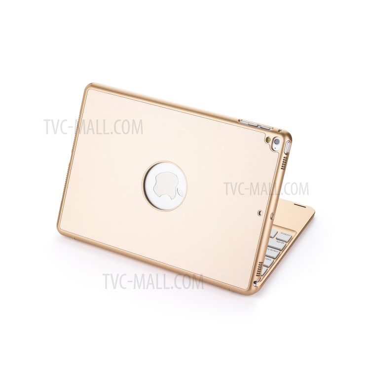 F8TS Aluminum Alloy Colorful Backlight Bluetooth Keyboard Shell for iPad 9.7-inch (2018)/(2017)/iPad Pro 9.7 inch (2016)/iPad Air 2/Air (2013) - Gold-16