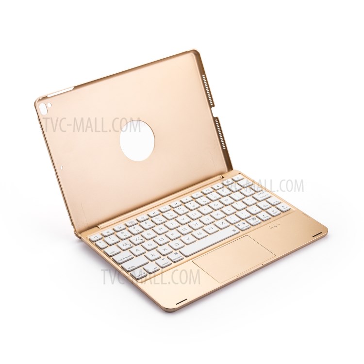 F8TS Aluminum Alloy Colorful Backlight Bluetooth Keyboard Shell for iPad 9.7-inch (2018)/(2017)/iPad Pro 9.7 inch (2016)/iPad Air 2/Air (2013) - Gold-3