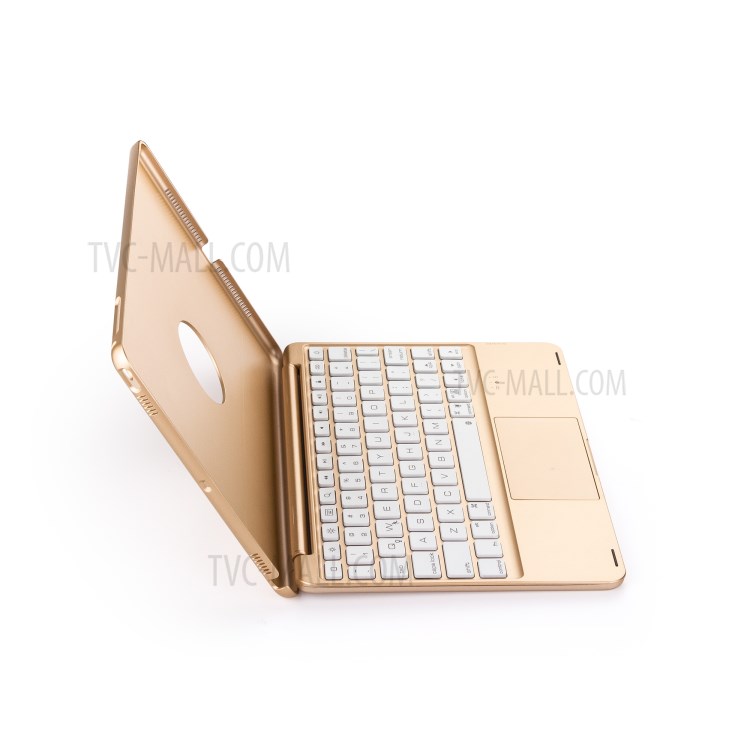 F8TS Aluminum Alloy Colorful Backlight Bluetooth Keyboard Shell for iPad 9.7-inch (2018)/(2017)/iPad Pro 9.7 inch (2016)/iPad Air 2/Air (2013) - Gold-4