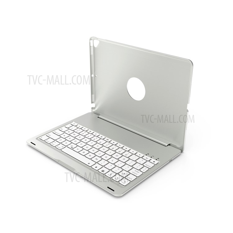 F102S Aluminum Alloy Colorful Backlight Bluetooth Keyboard Cover for iPad 10.2 (2019) - Silver-1