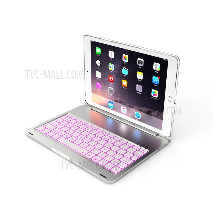 F102S Aluminum Alloy Colorful Backlight Bluetooth Keyboard Cover for iPad 10.2 (2019) - Silver-2
