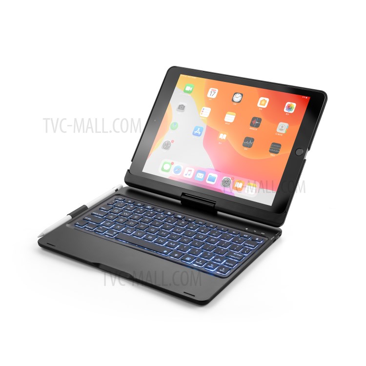 F102AS Rotary ABS Bluetooth Keyboard Case for iPad 10.2 (2019)/iPad Pro 10.5-inch (2017)/iPad Air 10.5 inch (2019) - Black-10