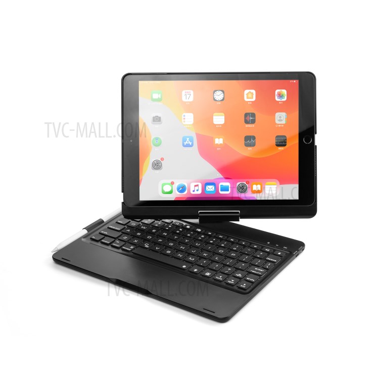 F102AS Rotary ABS Bluetooth Keyboard Case for iPad 10.2 (2019)/iPad Pro 10.5-inch (2017)/iPad Air 10.5 inch (2019) - Black-12