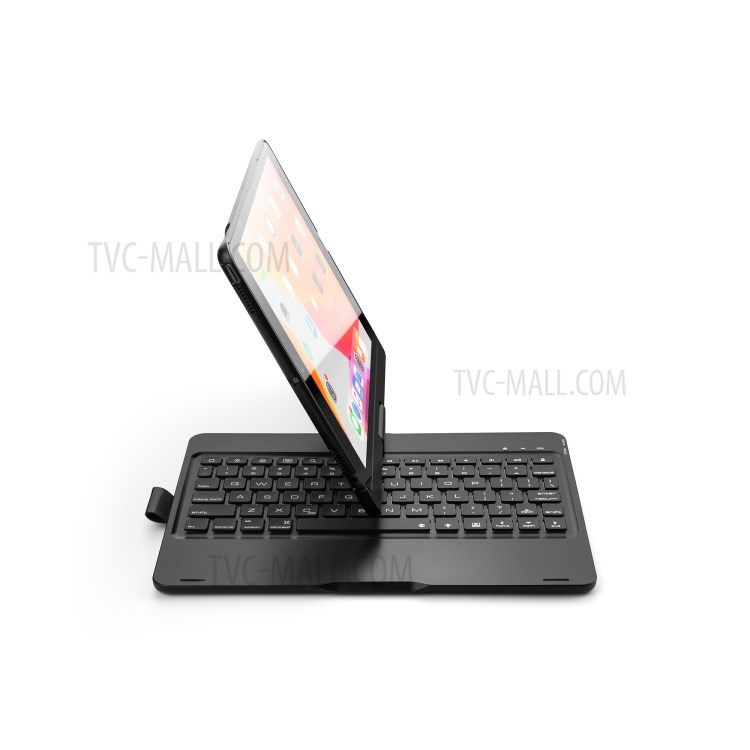 F102AS Rotary ABS Bluetooth Keyboard Case for iPad 10.2 (2019)/iPad Pro 10.5-inch (2017)/iPad Air 10.5 inch (2019) - Black-15