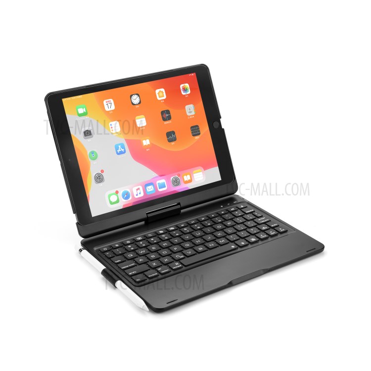 F102AS Rotary ABS Bluetooth Keyboard Case for iPad 10.2 (2019)/iPad Pro 10.5-inch (2017)/iPad Air 10.5 inch (2019) - Black-17