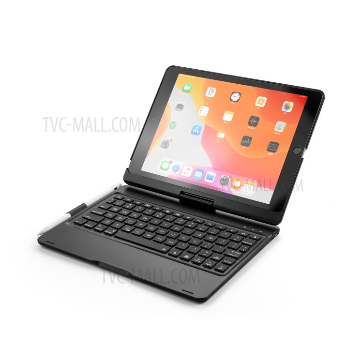 F102AS Rotary ABS Bluetooth Keyboard Case for iPad 10.2 (2019)/iPad Pro 10.5-inch (2017)/iPad Air 10.5 inch (2019) - Black-4