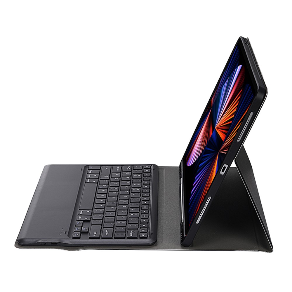 Teclado Bluetooth Sem Fio A12B Com Suporte De Couro Para Ipad Pro 12.9-inch (2020) /12.9- 2018) - Preto-4