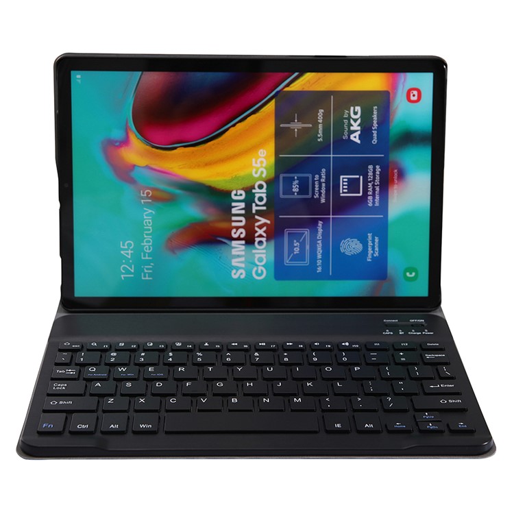 Teclado Bluetooth 2 En 1 Con Stand De Cuero Protector De Cuero Para Samsung Galaxy Tab S6 Lite 10.4 "P610 (Wi-Fi) / P615 (LTE) 2020 - Negro