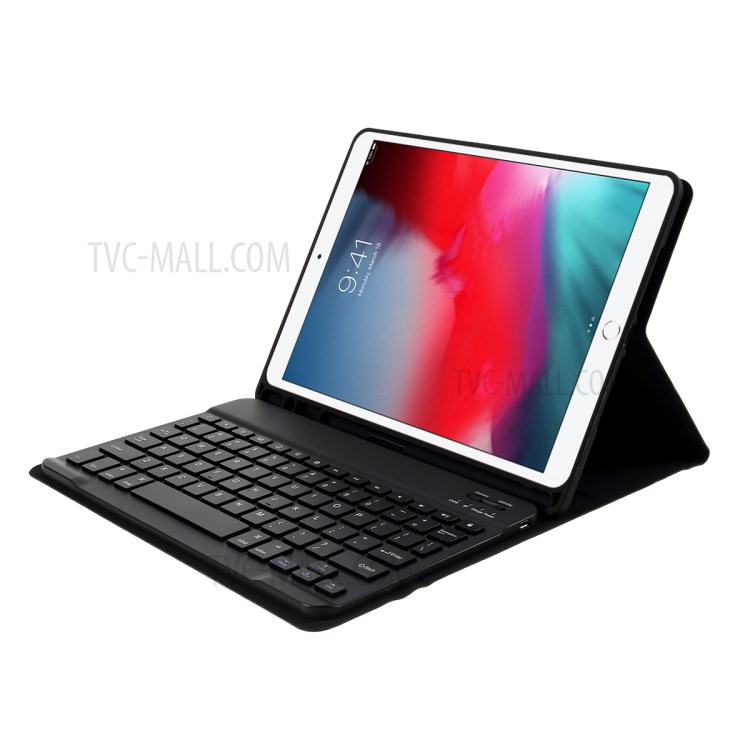 Wireless Bluetooth Keyboard Leather Stand Shell for iPad Air 10.5 inch (2019) / Pro 10.5-inch (2017) - Black-4