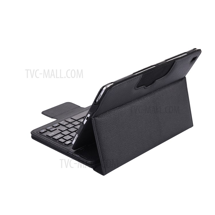 Wireless Bluetooth Keyboard Litchi Texture Leather Smart Case for Samsung Galaxy Tab S6 Lite P610 - Black-4