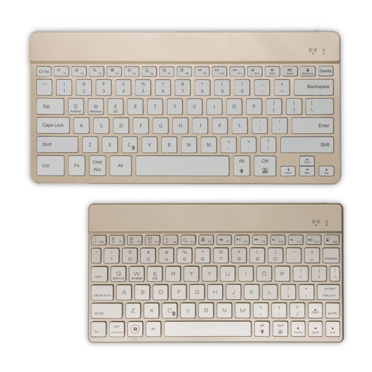 F3s+ Universal LED Backlight Bluetooth Keyboard, Support Android iOS Windows - Gold-1
