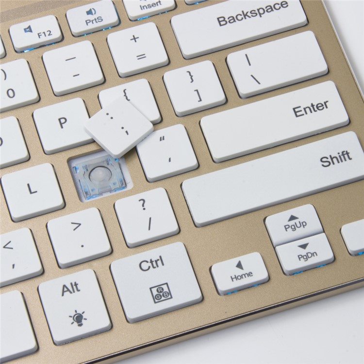 F3s+ Universal LED Backlight Bluetooth Keyboard, Support Android iOS Windows - Gold-4