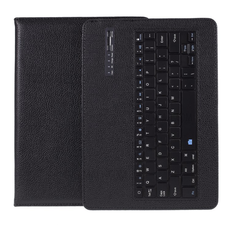 Bluetooth Keyboard Litchi Skin Leather Stand Case for iPad Pro 11-inch (2020) (2018) - Black-1