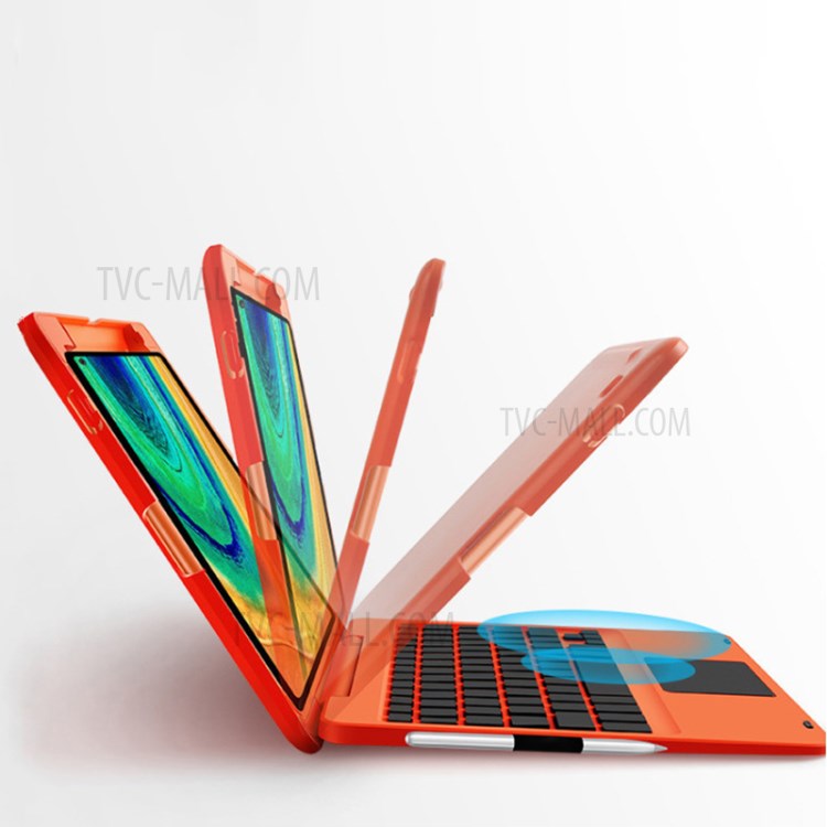 Bluetooth Keyboard Leather Stand Case for Huawei MatePad Pro 10.8-inch - Orange-4