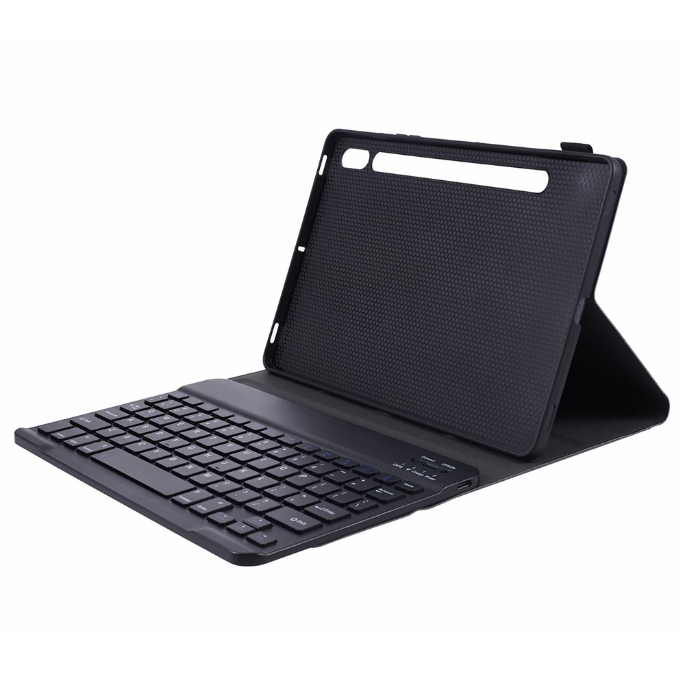 Bluetooth Backlight Keyboard Leather Stand Shell for Samsung Galaxy Tab S7 T870 T875 - Black-8