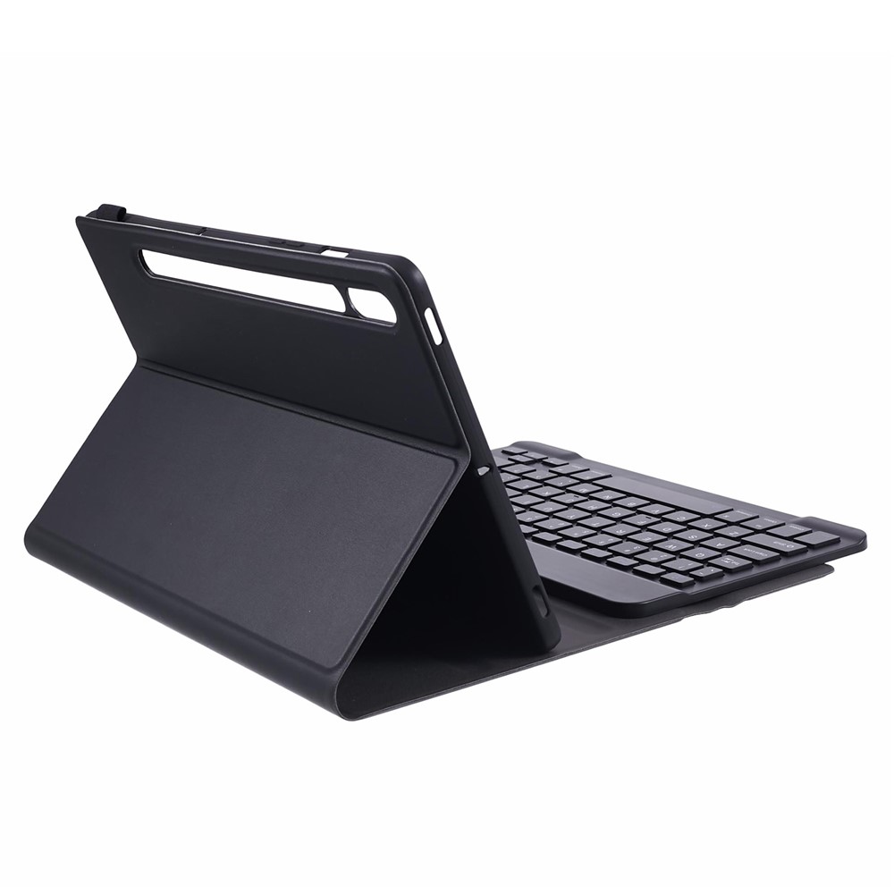Bluetooth Backlight Keyboard Leather Stand Shell for Samsung Galaxy Tab S7 T870 T875 - Black-9