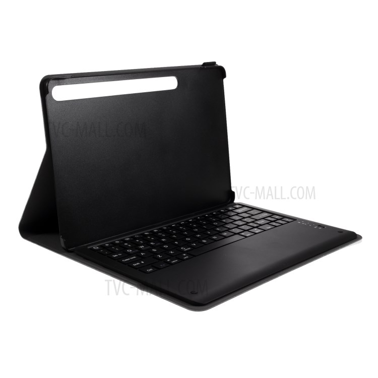 Bluetooth Keyboard Litchi Skin Leather Stand Case for Samsung Galaxy Tab S7 Plus (2020) - Black-6