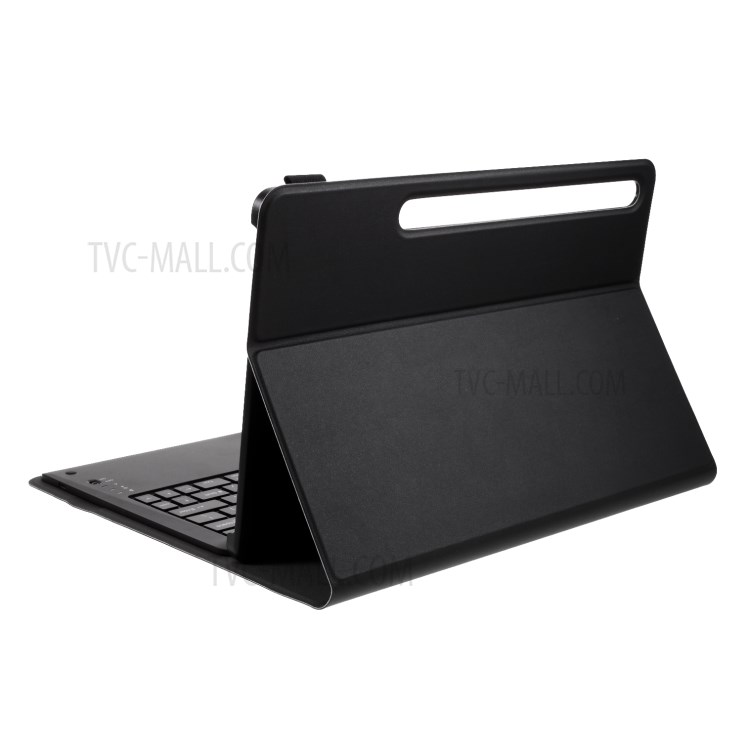 Bluetooth Keyboard Litchi Skin Leather Stand Case for Samsung Galaxy Tab S7 Plus (2020) - Black-7